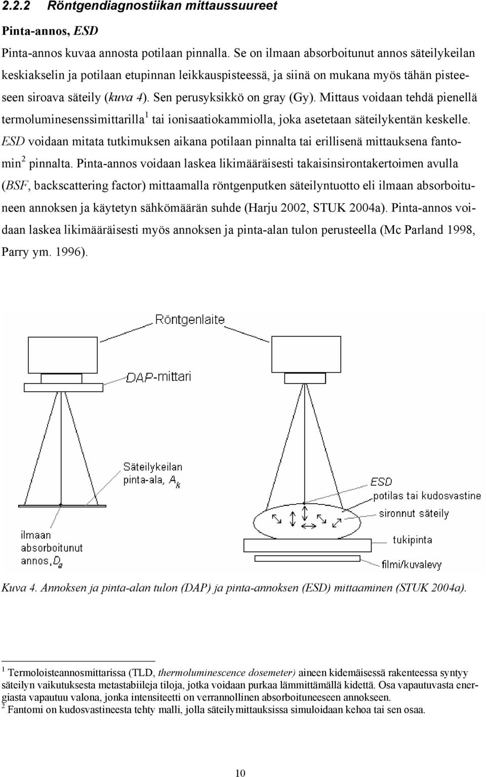 Mittaus voidaan tehdä pienellä termoluminesenssimittarilla 1 tai ionisaatiokammiolla, joka asetetaan säteilykentän keskelle.