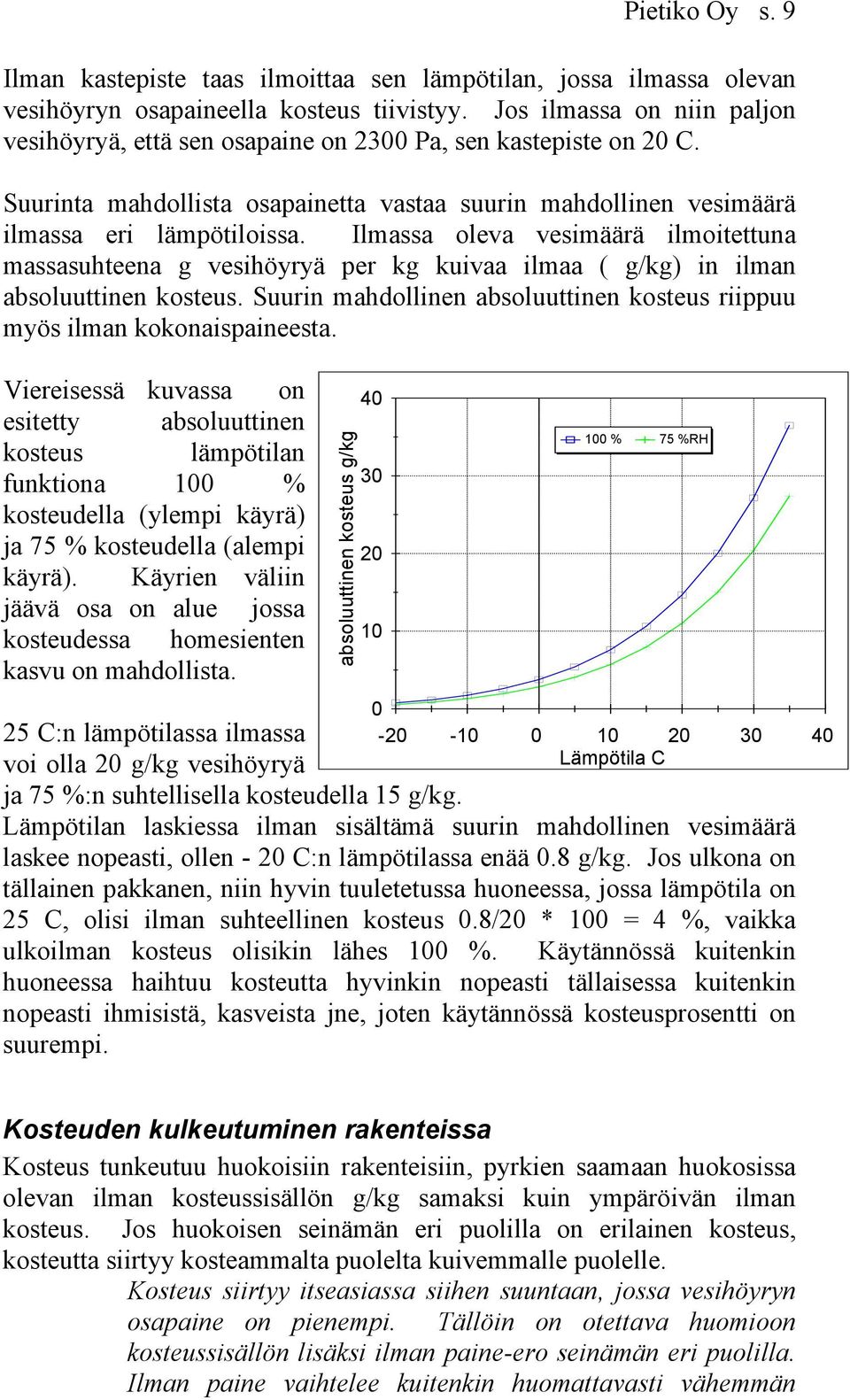 Ilmassa oleva vesimäärä ilmoitettuna massasuhteena g vesihöyryä per kg kuivaa ilmaa ( g/kg) in ilman absoluuttinen kosteus.