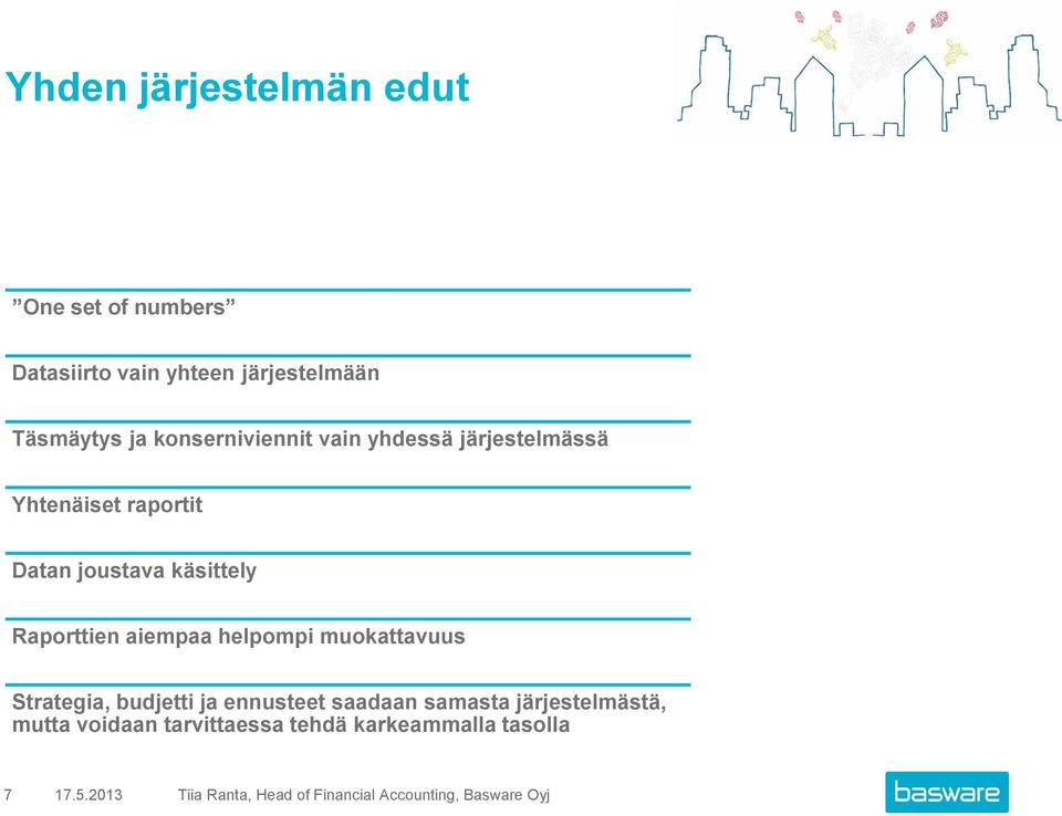 aiempaa helpompi muokattavuus Strategia, budjetti ja ennusteet saadaan samasta järjestelmästä,