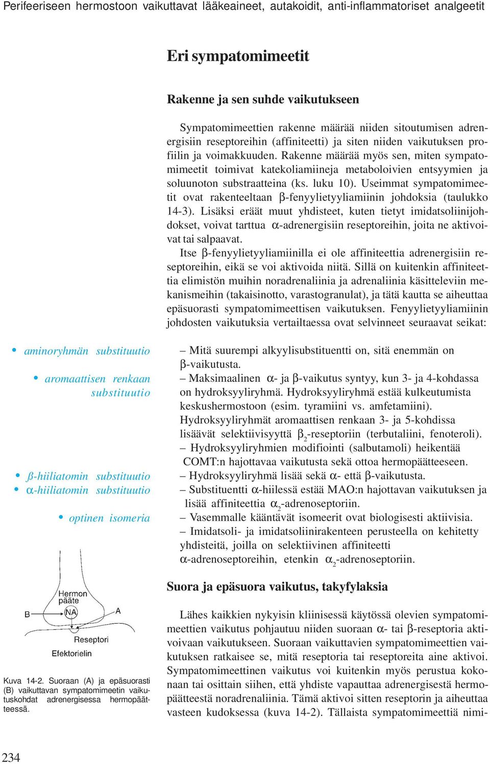 Rakenne äärää yös sen, iten sypatoieetit toiivat katekoliaiineja etaboloivien entsyyien ja soluunoton substraatteina (ks. luku 10).