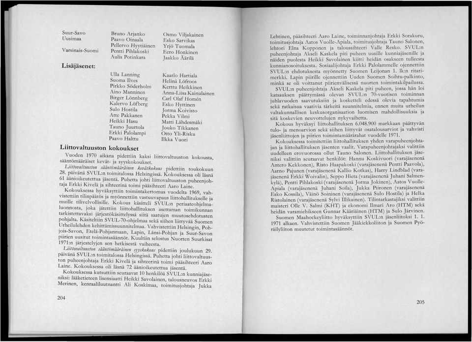 Äärilä Kaarlo Hartiala Helinä Löfroos Kerttu Heikkinen Anna-Liisa Kainulainen Carl Olaf Homen Esko Hyttinen Jorma Koivisto Pekka Vilmi Matti Lähdesmäki Jouko Tikkanen Otto Yli-Risku Ilkka Vuori