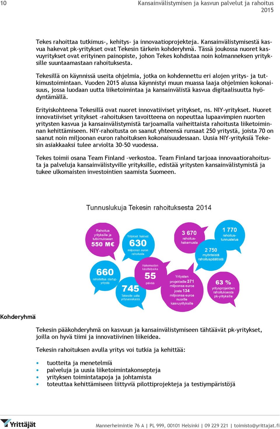 Tekesillä on käynnissä useita ohjelmia, jotka on kohdennettu eri alojen yritys- ja tutkimustoimintaan.