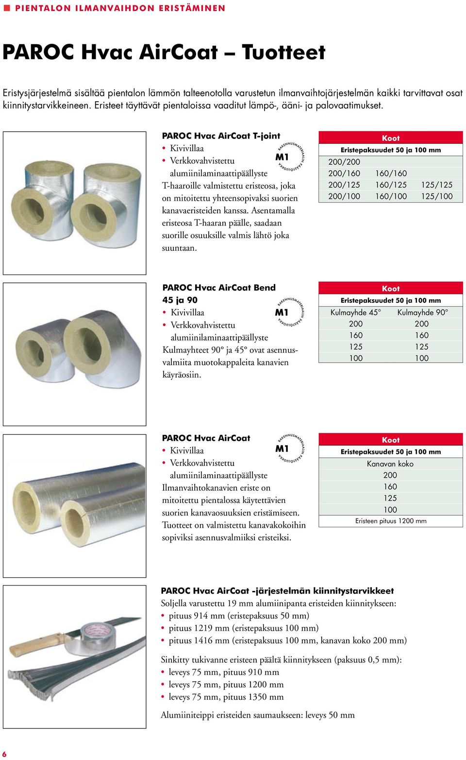 PAROC Hvac AirCoat T-joint Kivivillaa Verkkovahvistettu alumiinilaminaattipäällyste T-haaroille valmistettu eristeosa, joka on mitoitettu yhteensopivaksi suorien kanavaeristeiden kanssa.