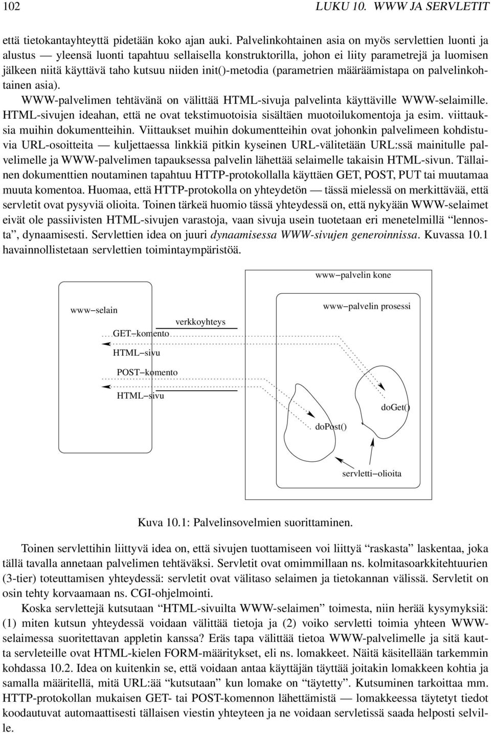 init()-metodia (parametrien määräämistapa on palvelinkohtainen asia). WWW-palvelimen tehtävänä on välittää HTML-sivuja palvelinta käyttäville WWW-selaimille.