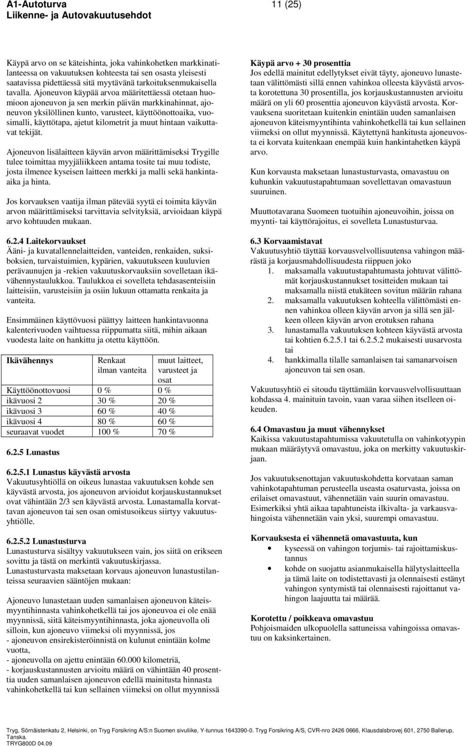 Ajoneuvon käypää arvoa määritettäessä otetaan huomioon ajoneuvon ja sen merkin päivän markkinahinnat, ajoneuvon yksilöllinen kunto, varusteet, käyttöönottoaika, vuosimalli, käyttötapa, ajetut