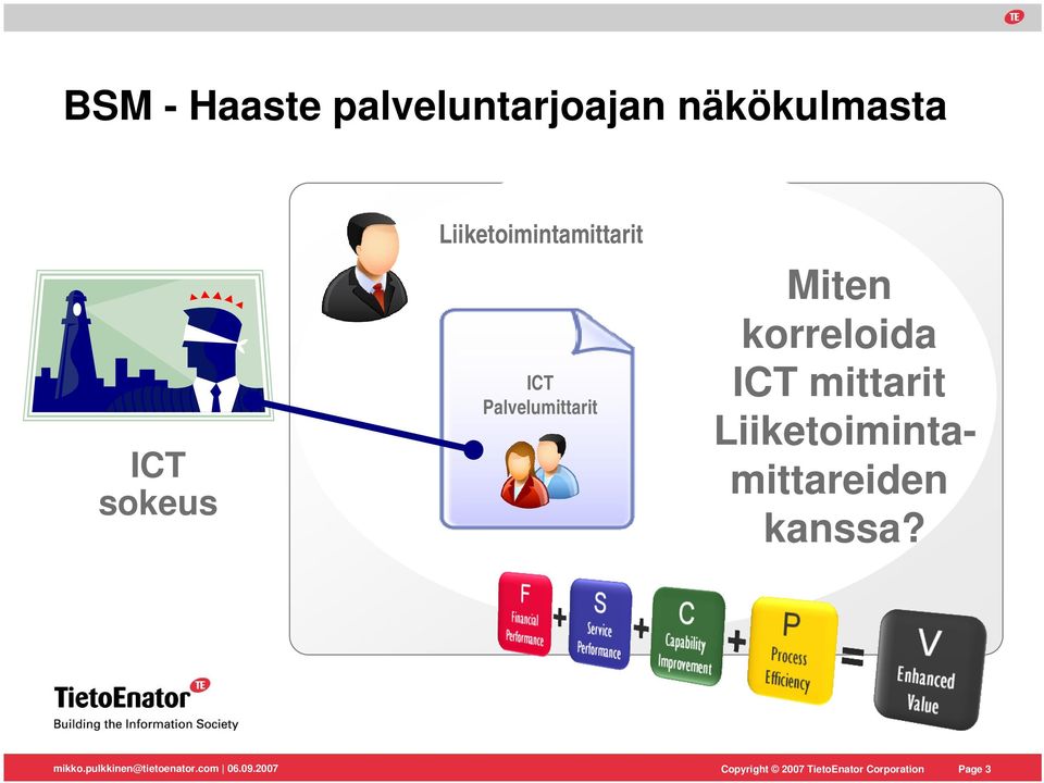 Liiketoimintamittarit ICT Palvelumittarit