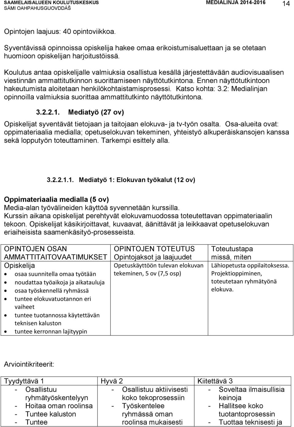 Ennen näyttötutkintoon hakeutumista aloitetaan henkilökohtaistamisprosessi. Katso kohta: 3.2: Medialinjan opinnoilla valmiuksia suorittaa ammattitutkinto näyttötutkintona. 3.2.2.1.