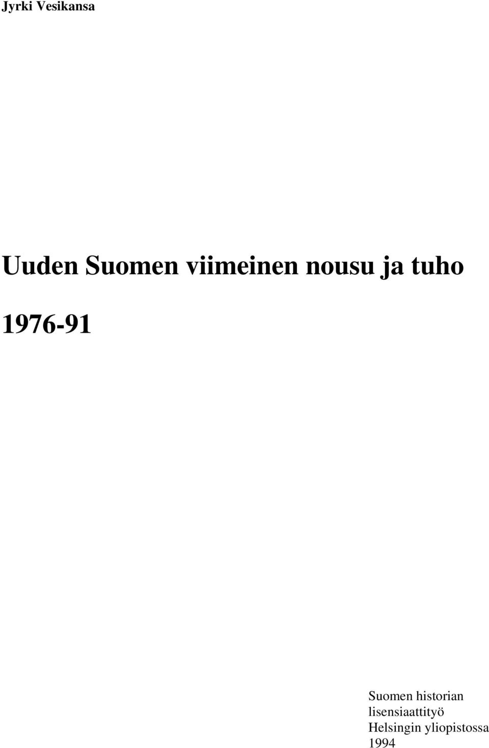 1976-91 Suomen historian