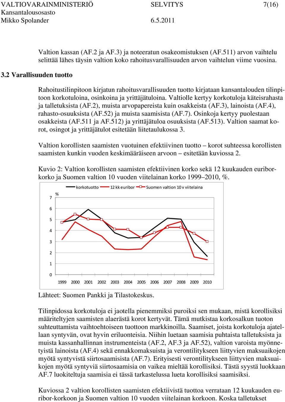 Rahoitustilinpitoon kirjatun rahoitusvarallisuuden tuotto kirjataan kansantalouden tilinpitoon korkotuloina, osinkoina ja yrittäjätuloina.