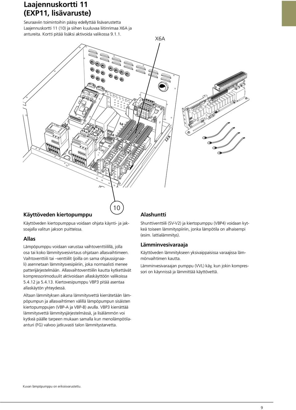 llas Lämpöpumppu voidaan varustaa vaihtoventtiilillä, jolla osa tai koko lämmitysvesivirtaus ohjataan allasvaihtimeen.