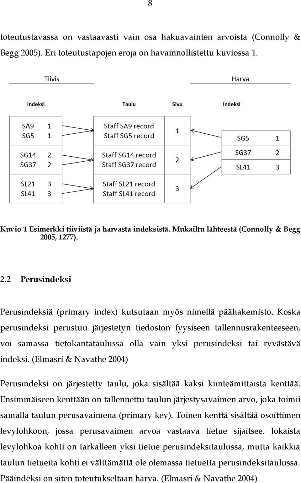 Koska perusindeksi perustuu järjestetyn tiedoston fyysiseen tallennusrakenteeseen, voi samassa tietokantataulussa olla vain yksi perusindeksi tai ryvästävä indeksi.