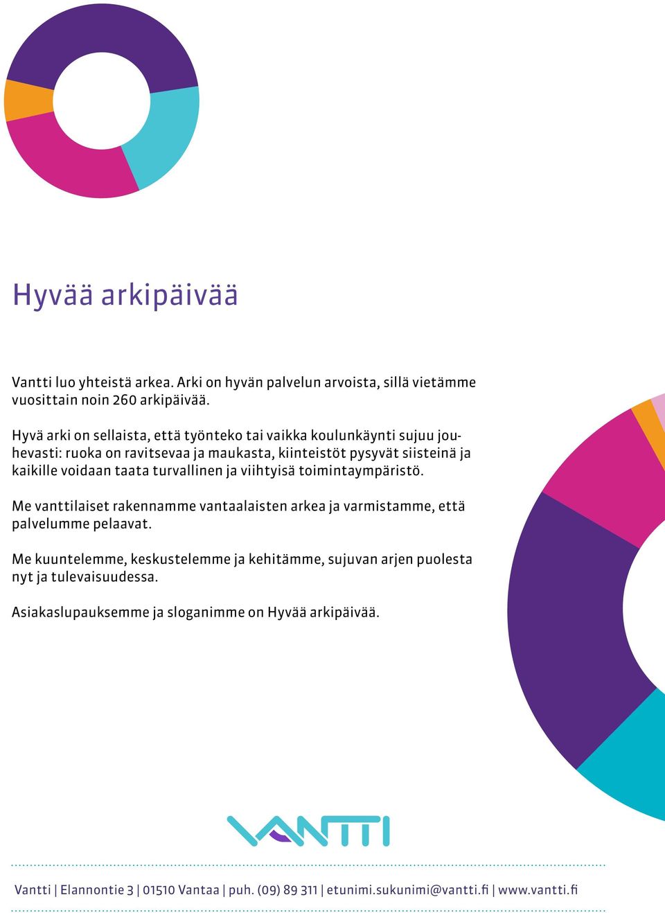 taata turvallinen ja viihtyisä toimintaympäristö. Me vanttilaiset rakennamme vantaalaisten arkea ja varmistamme, että palvelumme pelaavat.