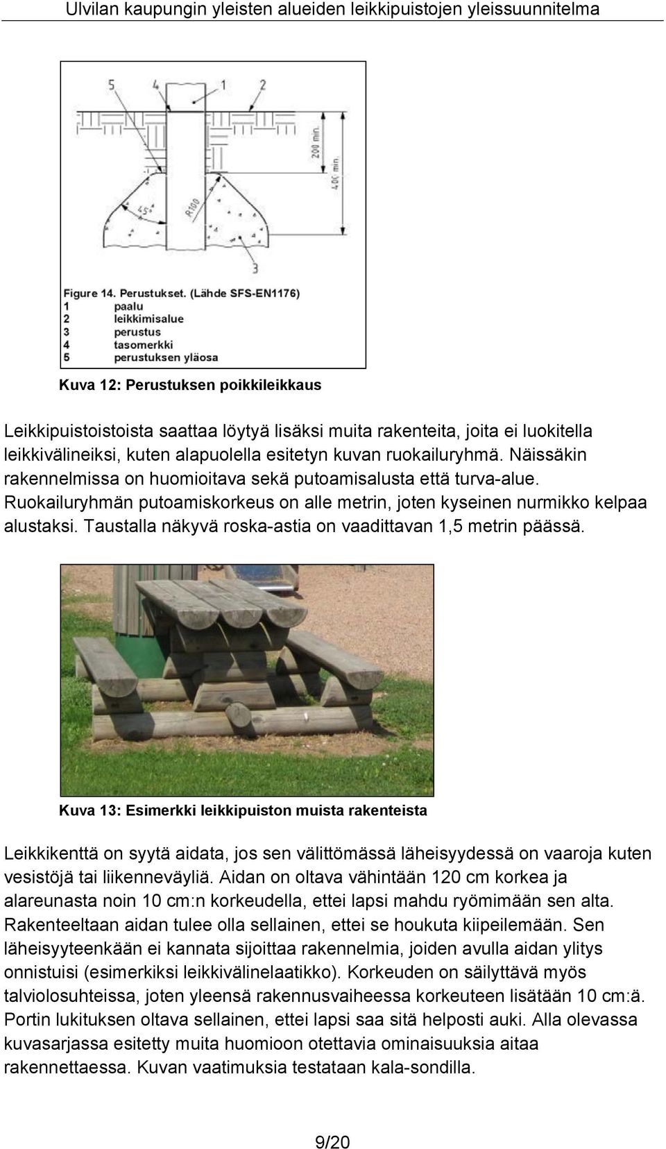 Taustalla näkyvä roska-astia on vaadittavan 1,5 metrin päässä.