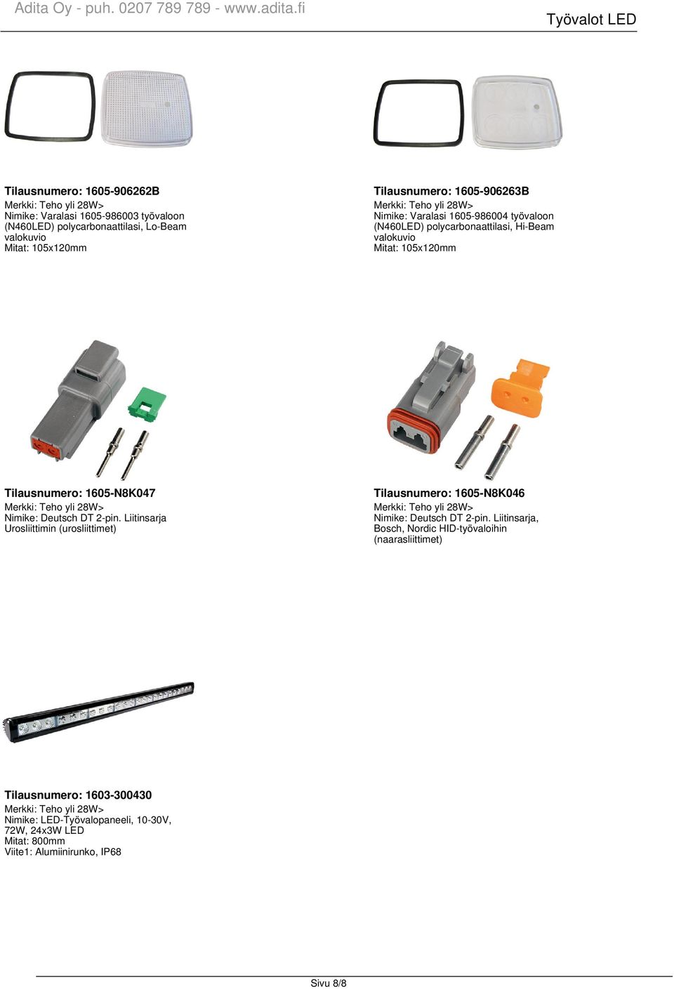 1605-N8K046 Nimike: Deutsch DT 2-pin. Liitinsarja Urosliittimin (urosliittimet) Nimike: Deutsch DT 2-pin.