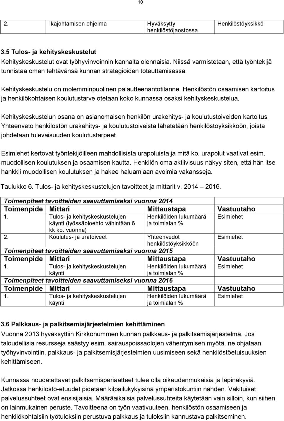 Henkilöstön osaamisen kartoitus ja henkilökohtaisen koulutustarve otetaan koko kunnassa osaksi kehityskeskustelua.