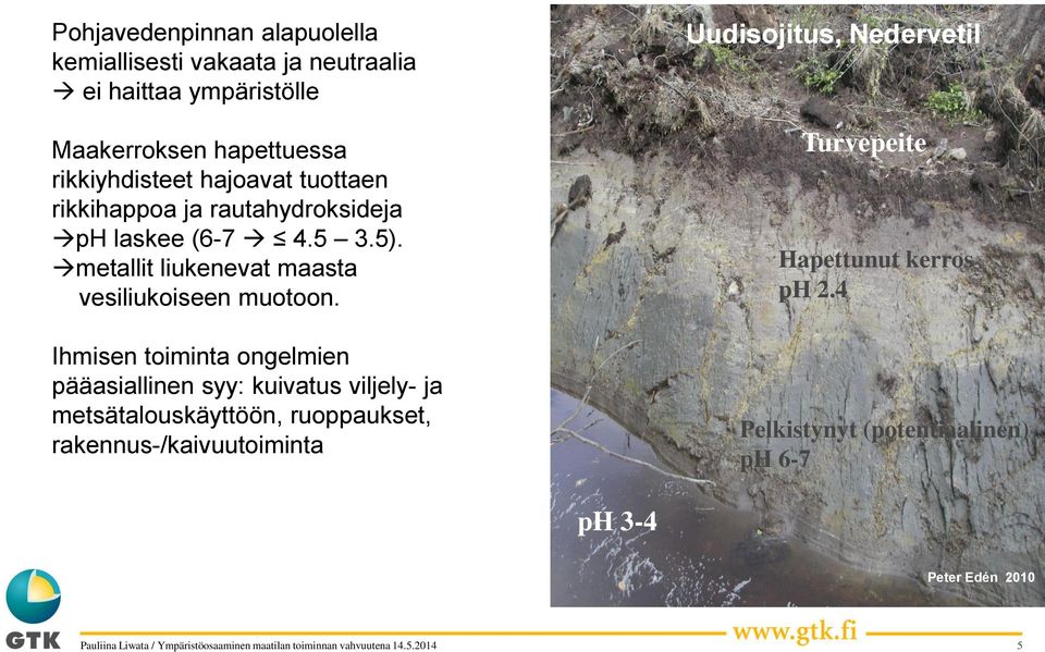 metallit liukenevat maasta vesiliukoiseen muotoon.