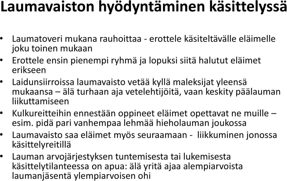 Kulkureitteihin ennestään oppineet eläimet opettavat ne muille esim.