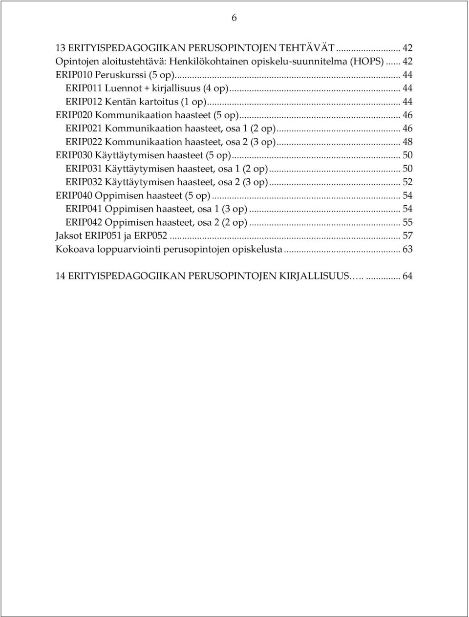 .. 46 ERIP022 Kommunikaation haasteet, osa 2 (3 op)... 48 ERIP030 Käyttäytymisen haasteet (5 op)... 50 ERIP031 Käyttäytymisen haasteet, osa 1 (2 op)... 50 ERIP032 Käyttäytymisen haasteet, osa 2 (3 op).