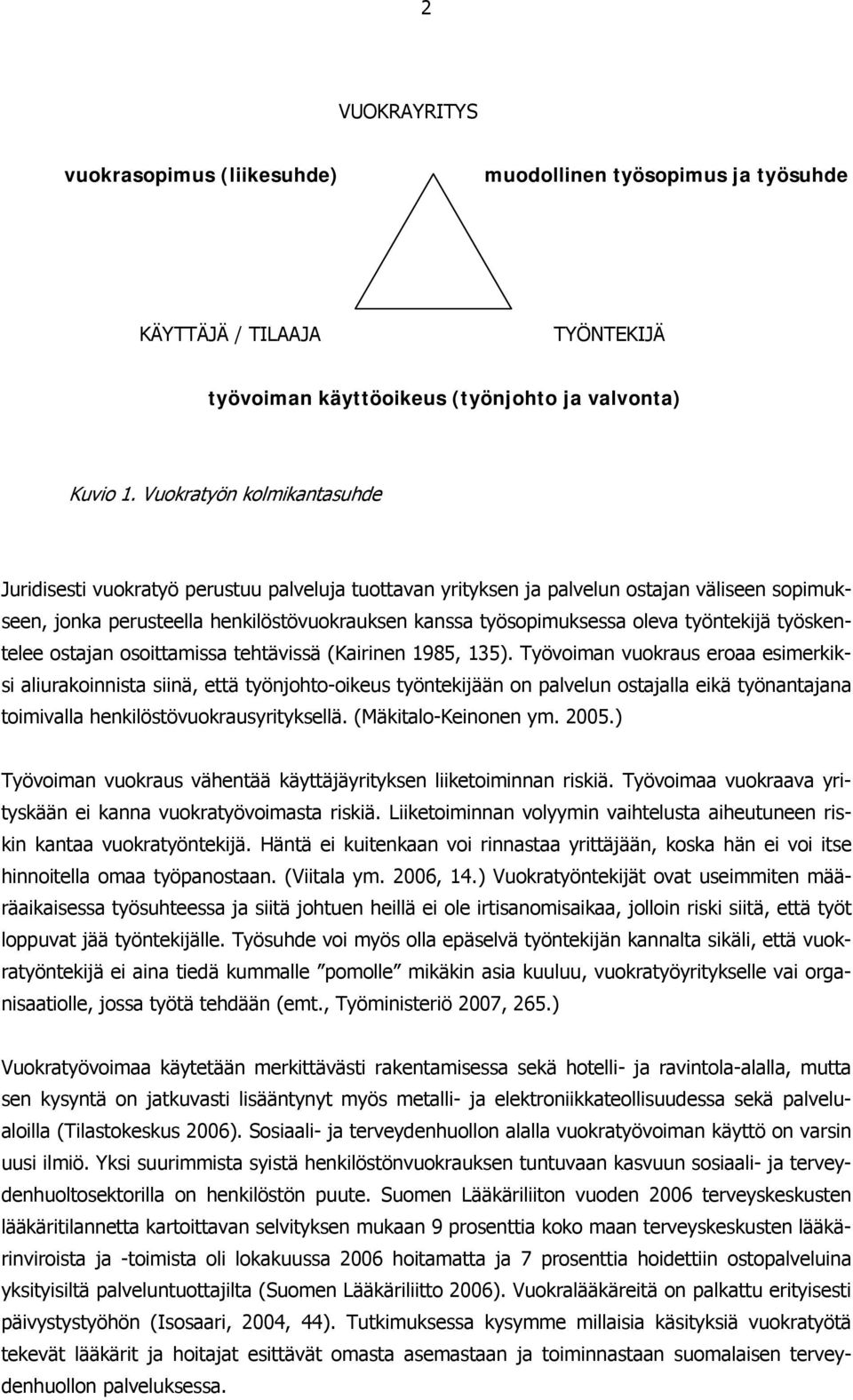 työntekijä työskentelee ostajan osoittamissa tehtävissä (Kairinen 1985, 135).