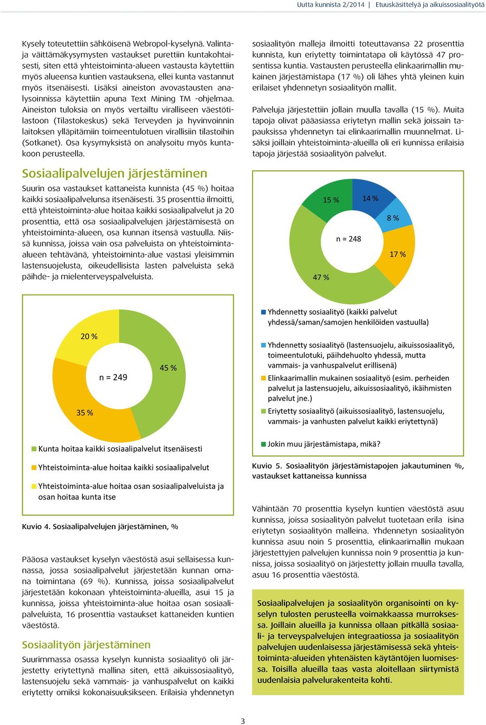 Lisäksi aineiston avovastausten analysoinnissa käytettiin apuna Text Mining TM -ohjelmaa.