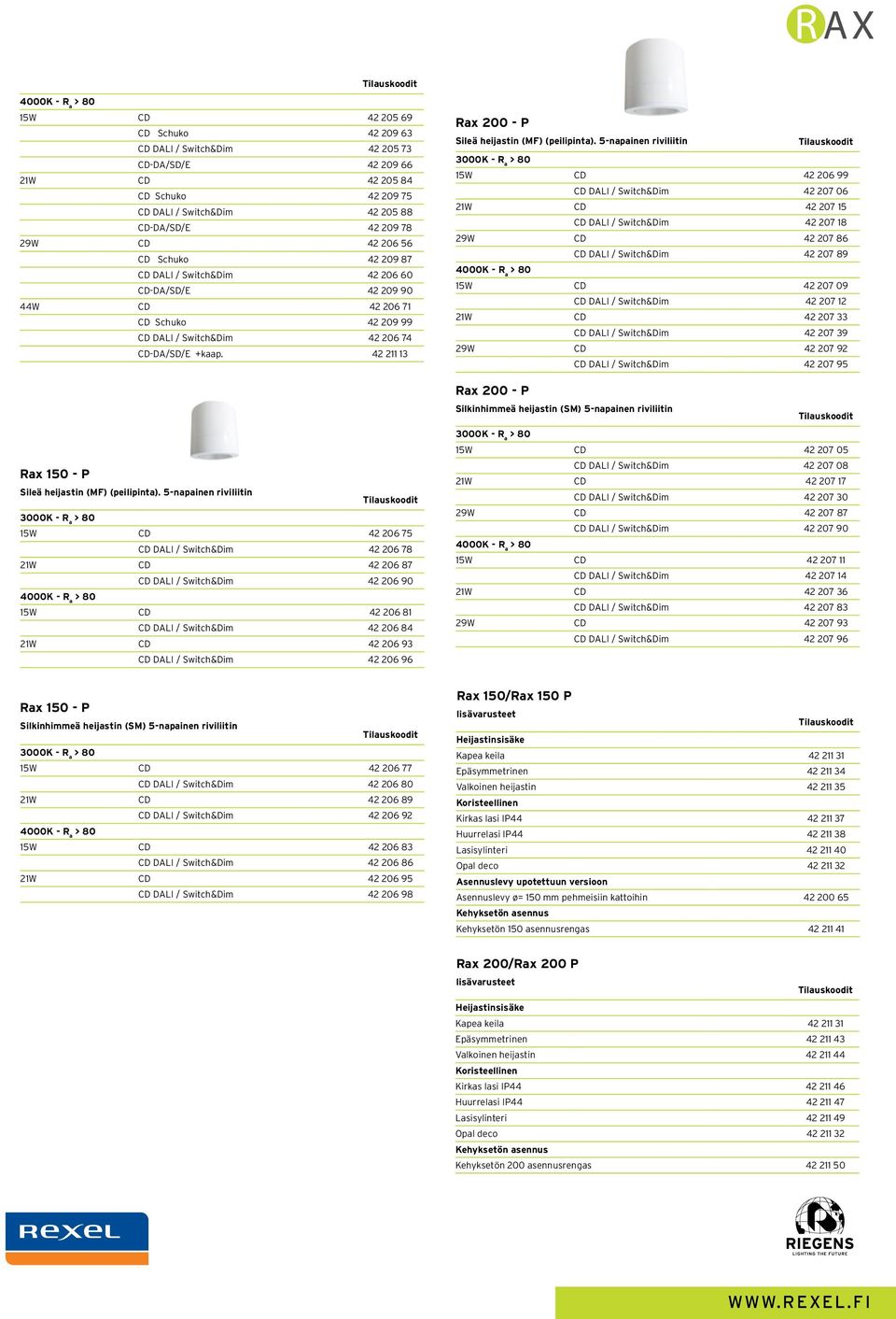 42 211 13 Rax 150 - P Sileä heijastin (MF) (peilipinta).