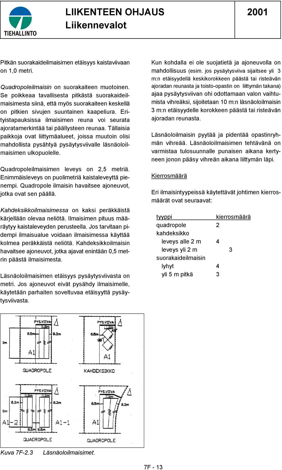 Erityistapauksissa ilmaisimen reuna voi seurata ajoratamerkintää tai päällysteen reunaa.