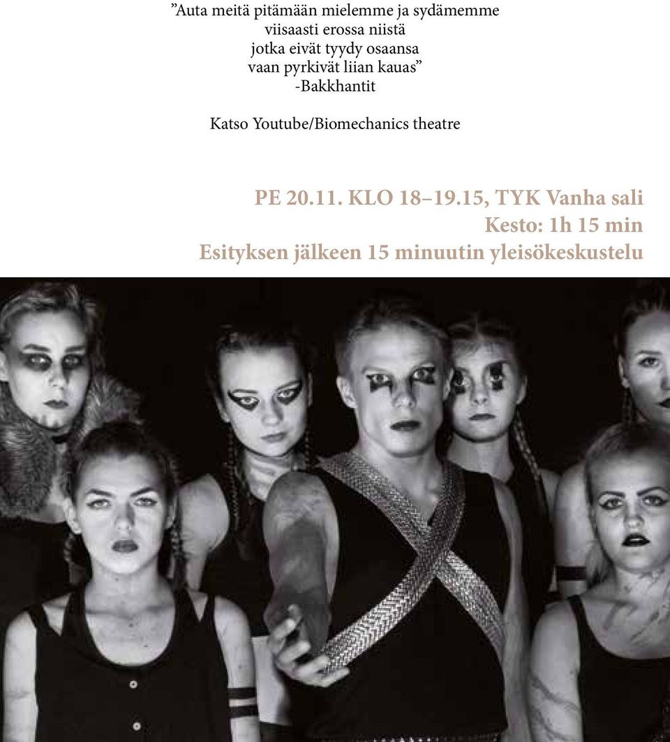 Katso Youtube/Biomechanics theatre PE 20.11. KLO 18 19.