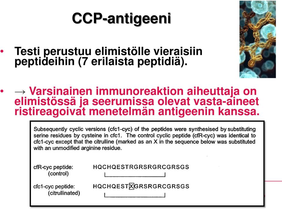 Varsinainen immunoreaktion aiheuttaja on elimistössä ja