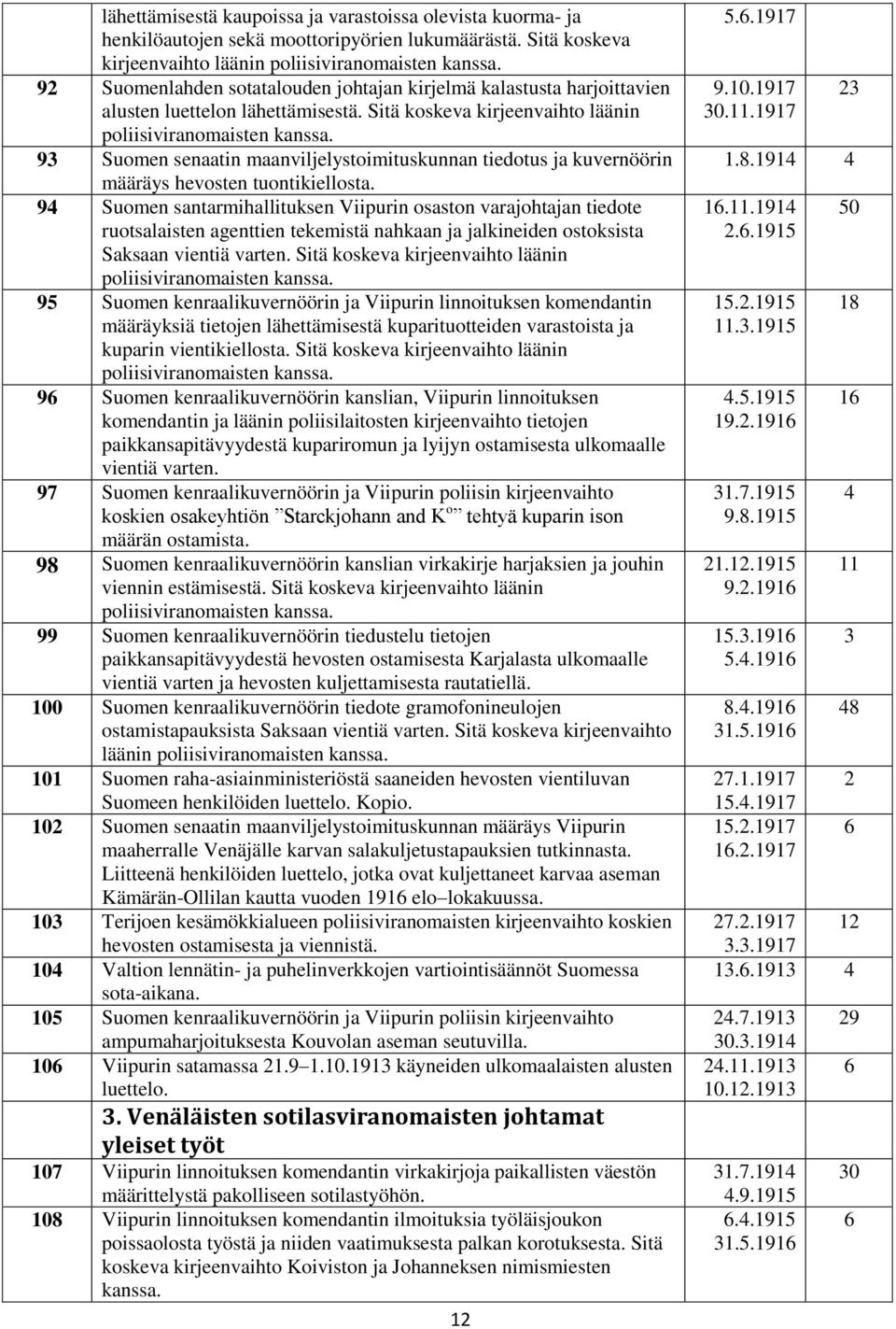 9 Suomen senaatin maanviljelystoimituskunnan tiedotus ja kuvernöörin määräys hevosten tuontikiellosta.