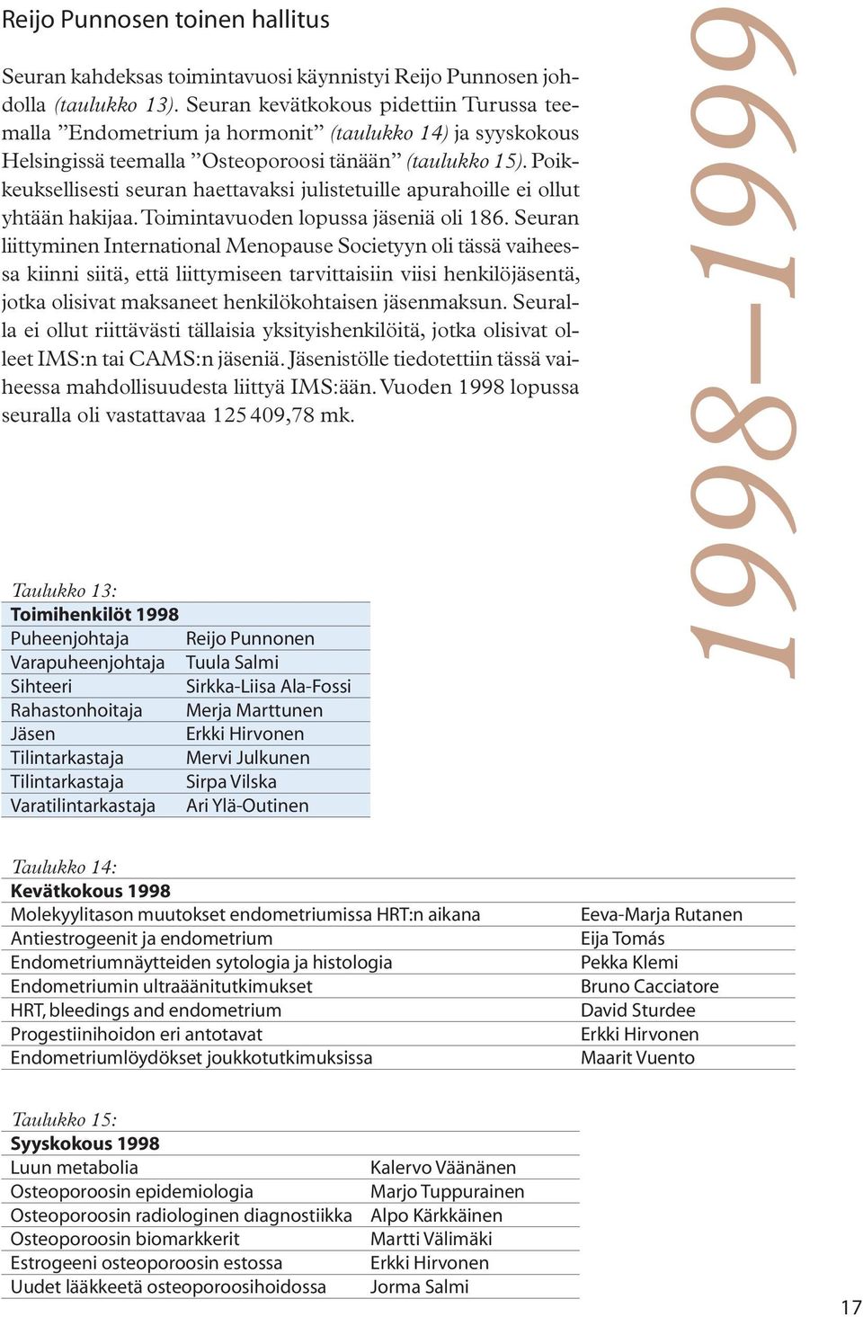 Poikkeuksellisesti seuran haettavaksi julistetuille apurahoille ei ollut yhtään hakijaa. Toimintavuoden lopussa jäseniä oli 186.