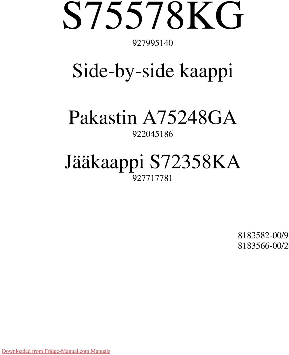 A75248GA 922045186 Jääkaappi