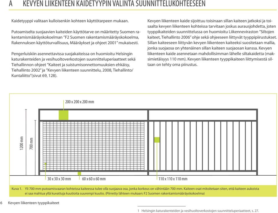 Pengerluiskiin asennettavissa suojakaiteissa on huomioitu Helsingin katurakenteiden ja vesihuoltoverkostojen suunnitteluperiaatteet sekä Tiehallinnon ohjeet Kaiteet ja suistumisonnettomuuksien