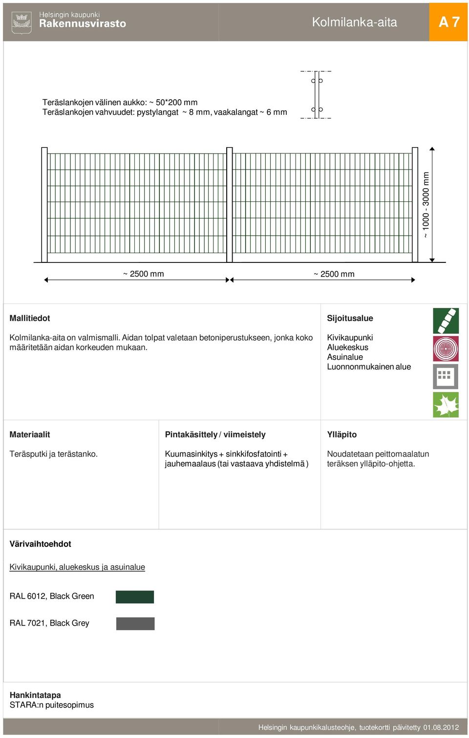 Luonnonmukainen alue Teräsputki ja terästanko.