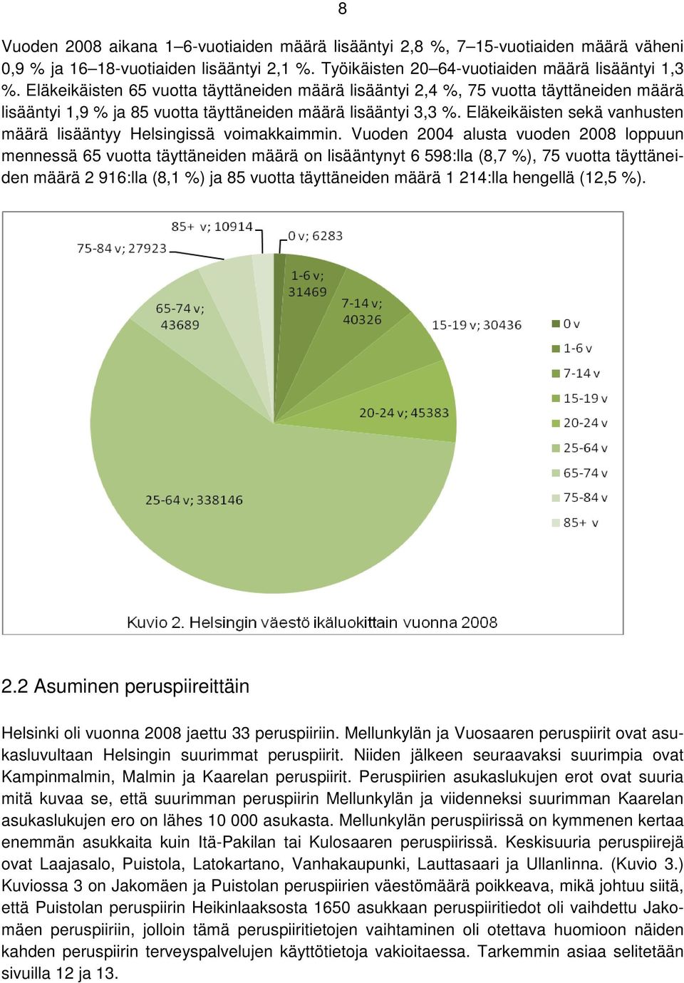 Eläkeikäisten sekä vanhusten määrä lisääntyy Helsingissä voimakkaimmin.