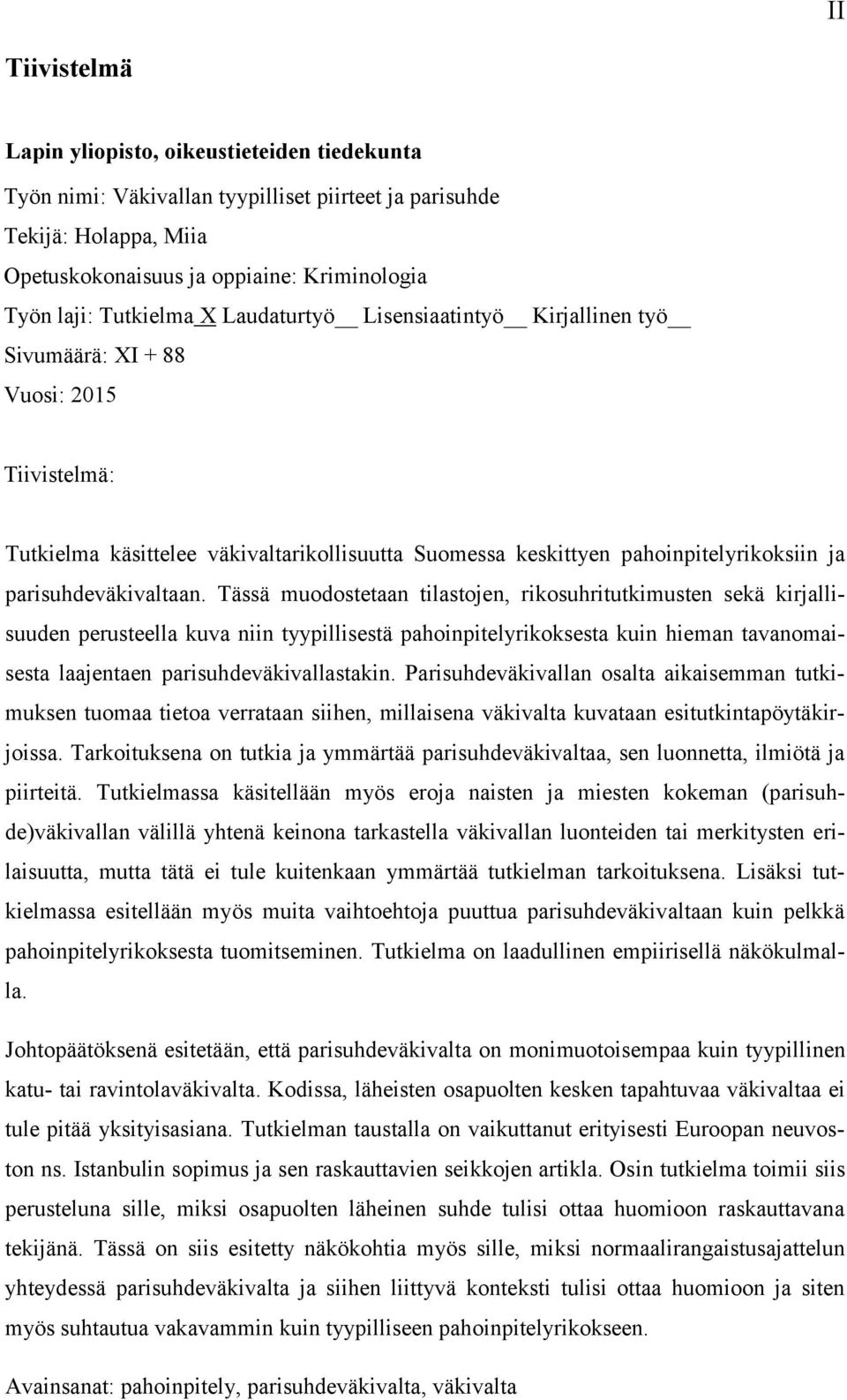 parisuhdeväkivaltaan.
