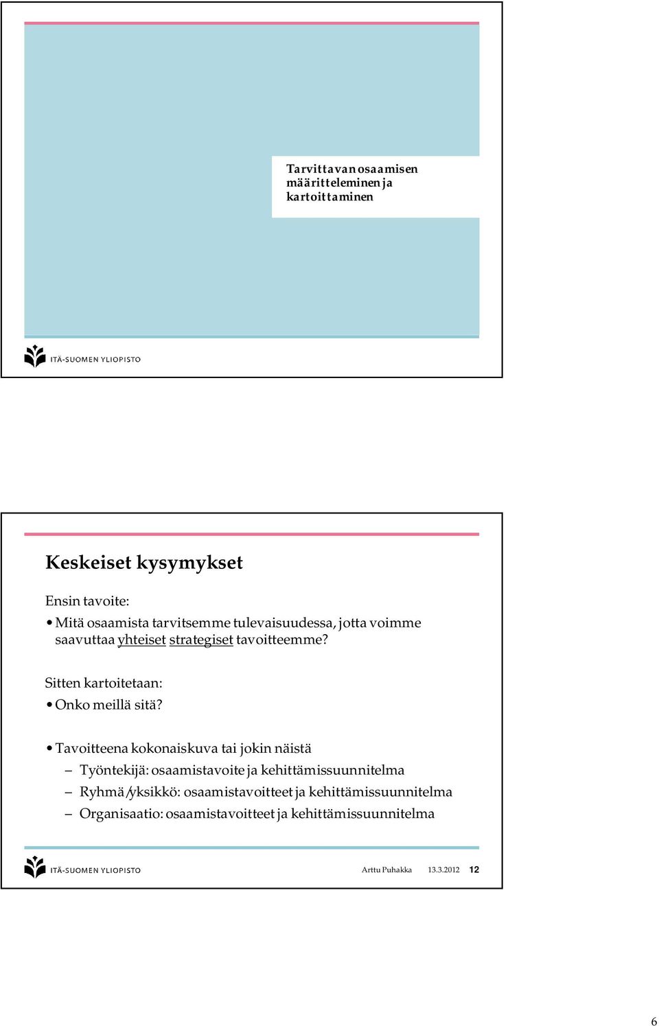 Sitten kartoitetaan: Onko meillä sitä?