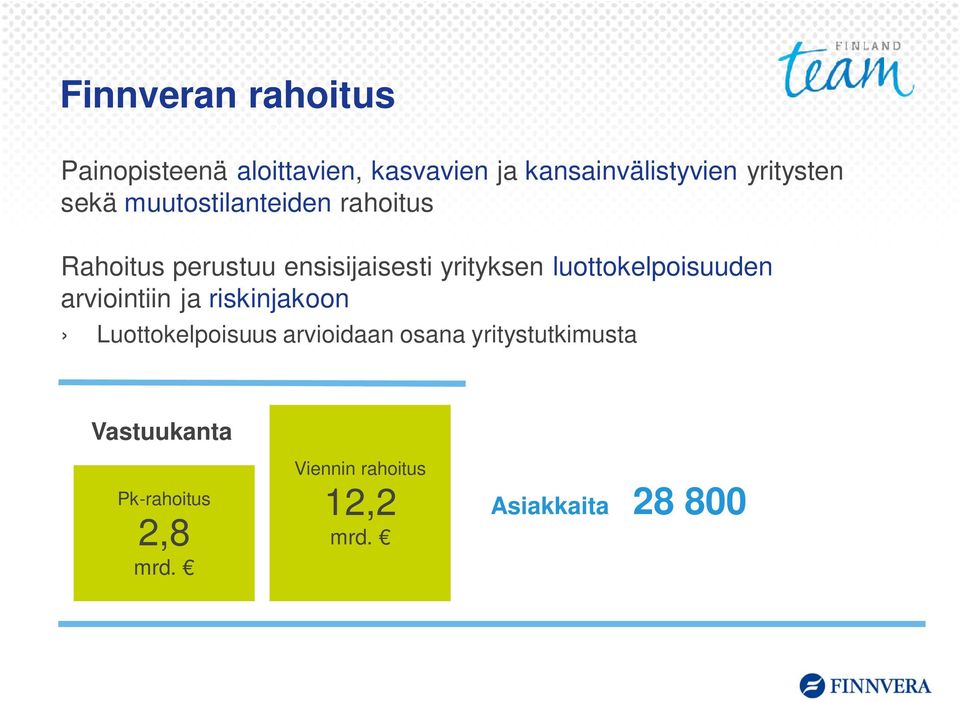 luottokelpoisuuden arviointiin ja riskinjakoon Luottokelpoisuus arvioidaan osana