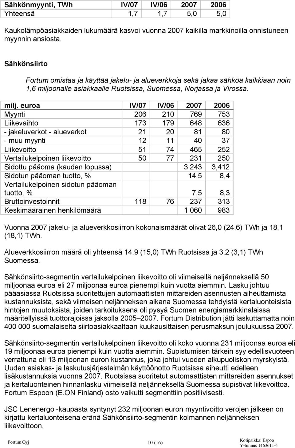 onalle asiakkaalle Ruotsissa, Suomessa, Norjassa ja Virossa. milj.