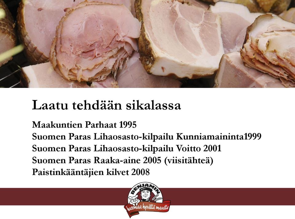 Suomen Paras Lihaosasto-kilpailu Voitto 2001 Suomen