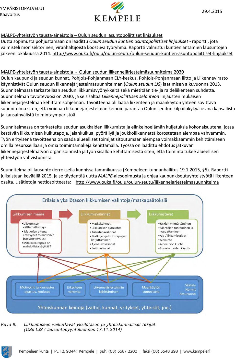 fi/oulu/oulun-seutu/oulun-seudun-kuntien-asuntopoliittiset-linjaukset MALPE-yhteistyön tausta-aineistoja - Oulun seudun liikennejärjestelmäsuunnitelma 2030 Oulun kaupunki ja seudun kunnat,