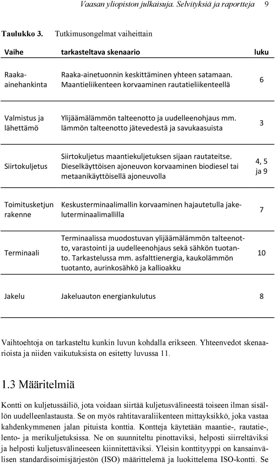 lämmön talteenotto jätevedestä ja savukaasuista 3 Siirtokuljetus Siirtokuljetus maantiekuljetuksen sijaan rautateitse.