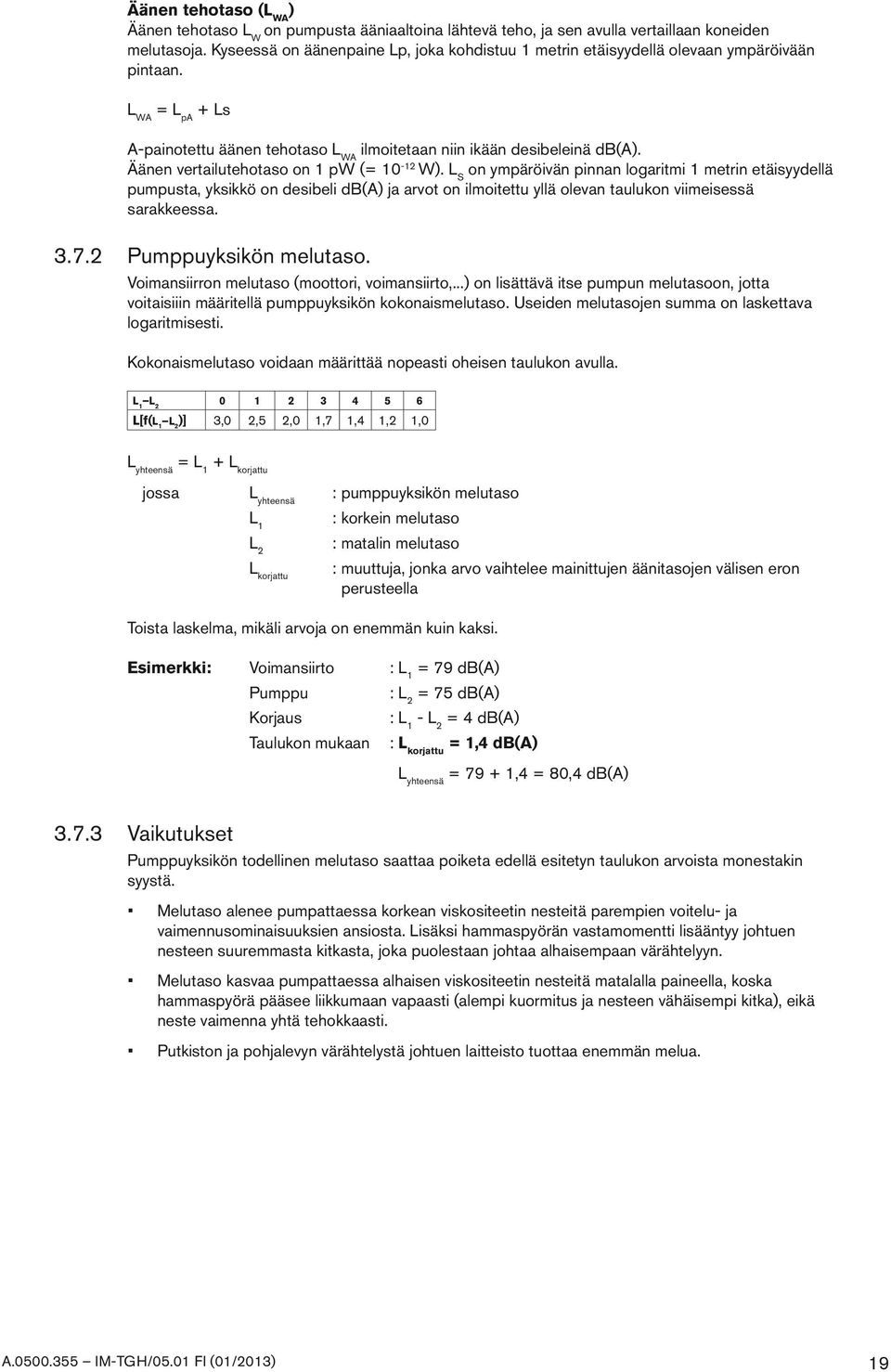 Äänen vertailutehotaso on 1 pw (= 10-12 W).