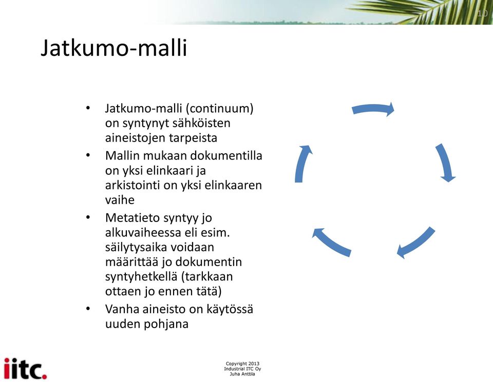 elinkaaren vaihe Metatieto syntyy jo alkuvaiheessa eli esim.