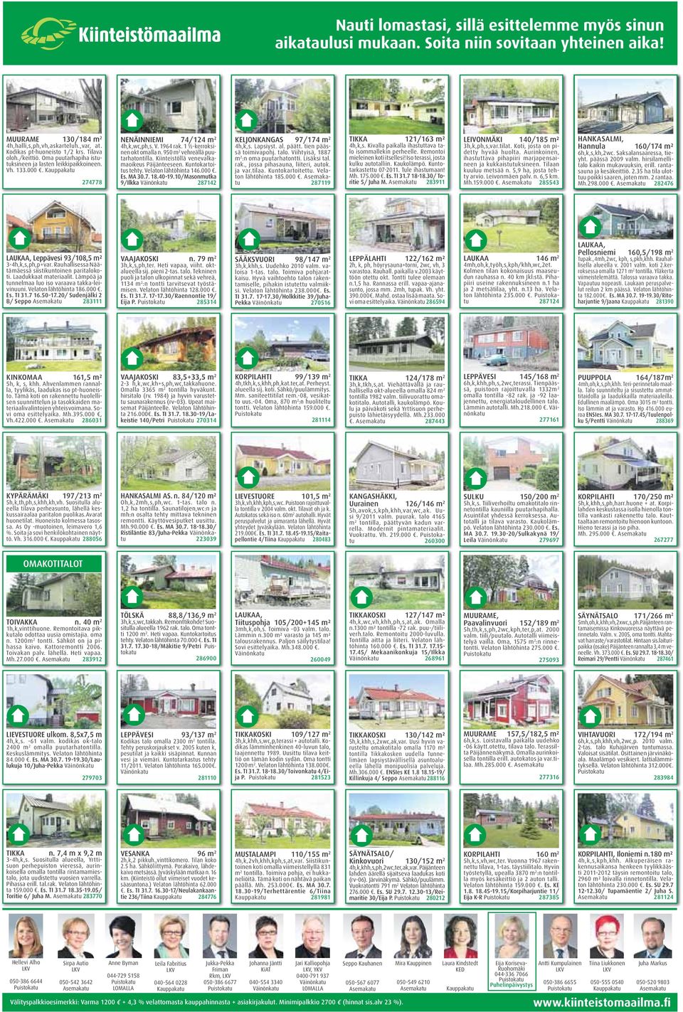 950 m 2 vehreällä puutarhatontilla. Kiinteistöllä venevalkamaoikeus Päijänteeseen. Kuntokartoitus tehty. Velaton lähtöhinta 146.000. Es. MA 30.7. 18.40-19.