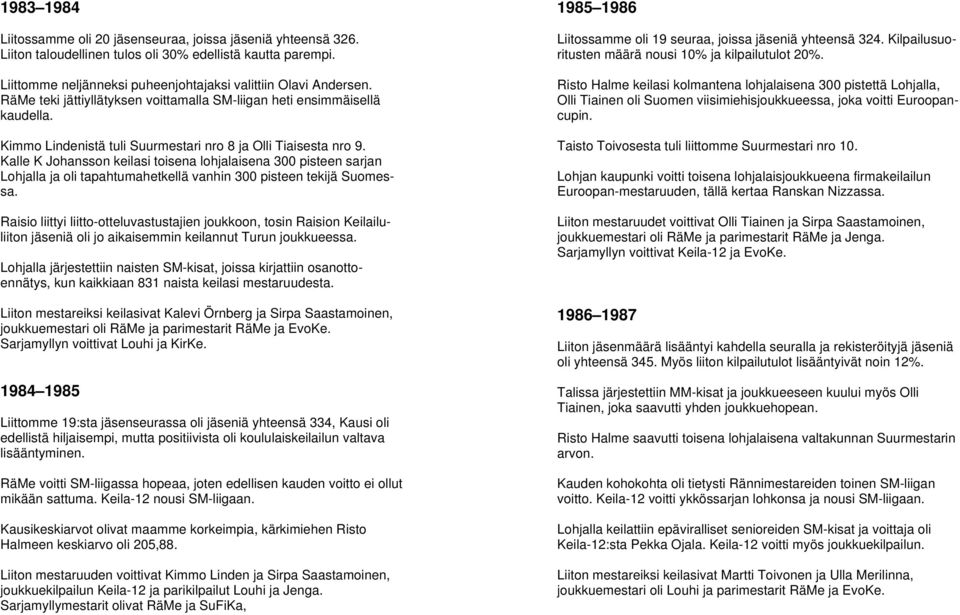 Kalle K Johansson keilasi toisena lohjalaisena 300 pisteen sarjan Lohjalla ja oli tapahtumahetkellä vanhin 300 pisteen tekijä Suomessa.