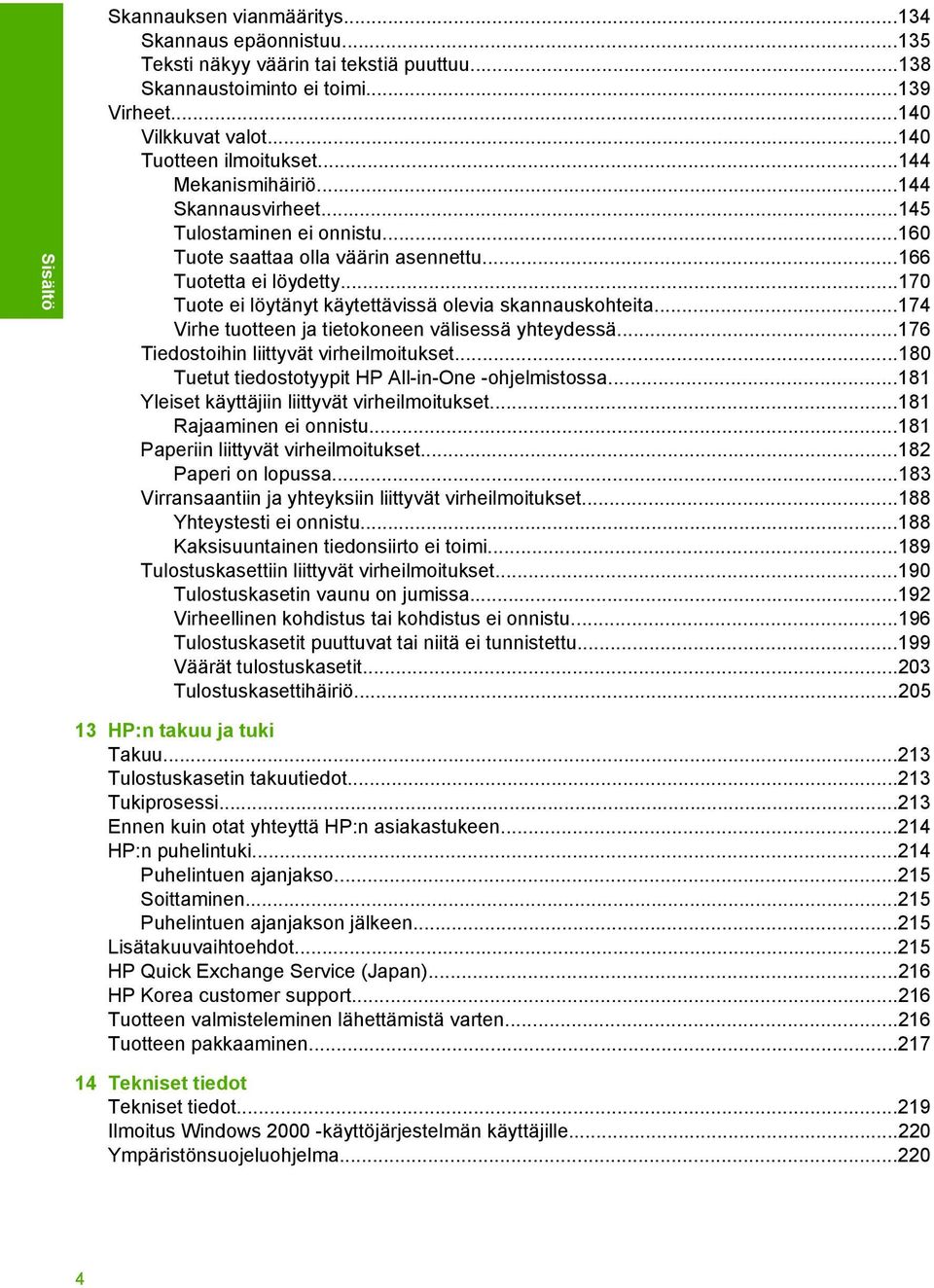 ..170 Tuote ei löytänyt käytettävissä olevia skannauskohteita...174 Virhe tuotteen ja tietokoneen välisessä yhteydessä...176 Tiedostoihin liittyvät virheilmoitukset.