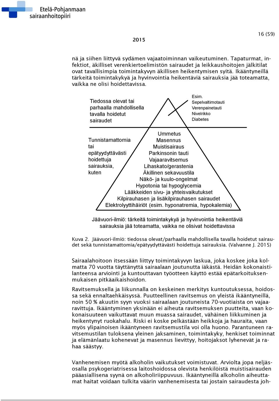 Ikääntyneillä tärkeitä toimintakykyä ja hyvinvointia heikentäviä sairauksia jää toteamatta, vaikka ne olisi hoidettavissa. Tiedossa olevat tai parhaalla mahdollisella tavalla hoidetut sairaudet Esim.