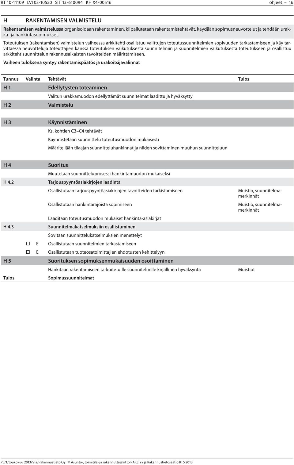 Toteutuksen (rakentamisen) valmistelun vaiheessa arkkitehti osallistuu valittujen toteutussuunnitelmien sopivuuden tarkastamiseen ja käy tarvittaessa neuvotteluja toteuttajien kanssa toteutuksen