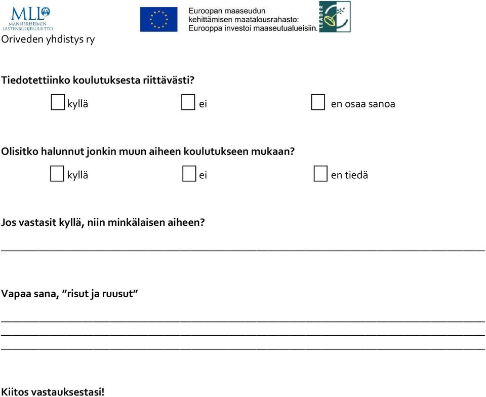 aiheen koulutukseen mukaan?