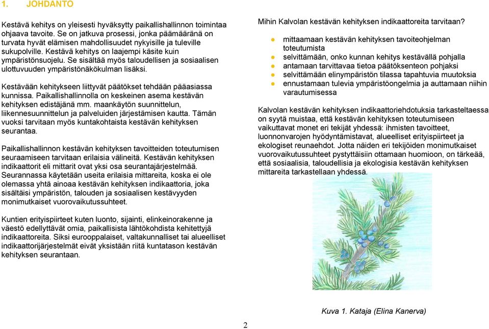 Se sisältää myös taloudellisen ja sosiaalisen ulottuvuuden ympäristönäkökulman lisäksi. Kestävään kehitykseen liittyvät päätökset tehdään pääasiassa kunnissa.